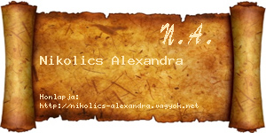 Nikolics Alexandra névjegykártya